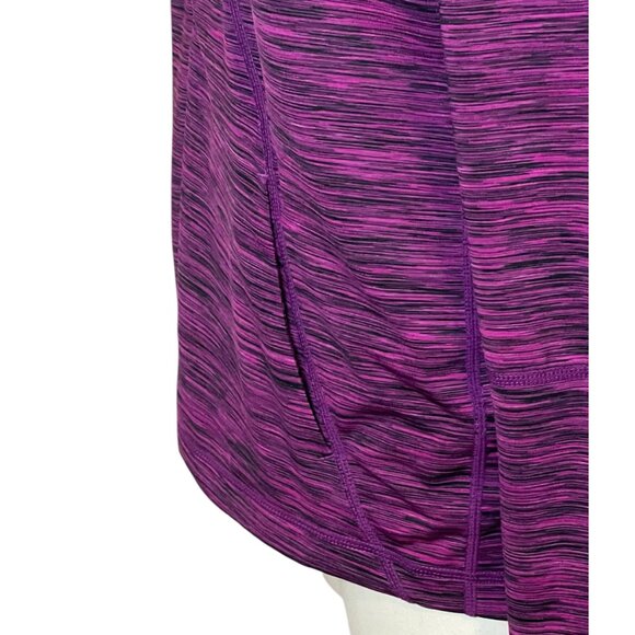 Z by Zella purple and black space dye zip front mock neck track jacket XL - Picture 4 of 9